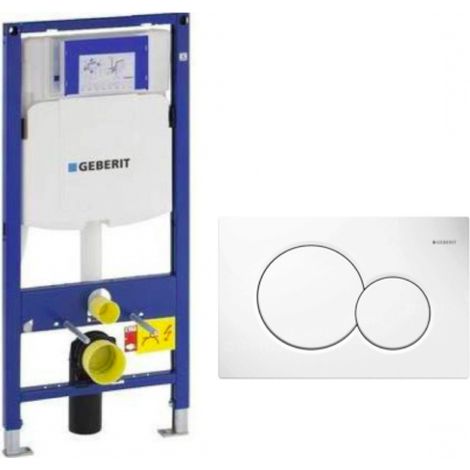 Pack bâti support WC Geberit Duofix 320 – Plaque de commande Sigma 01 blanche – SETUP320PRO1 – Longueur 112cm, largeur 50cm, hauteur 20cm