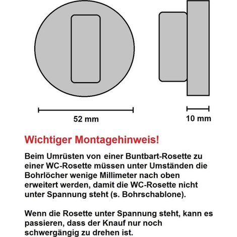 Rosace de WC avec indicateur d'occupation, acier inoxydable V2A, mat - (1/2)
