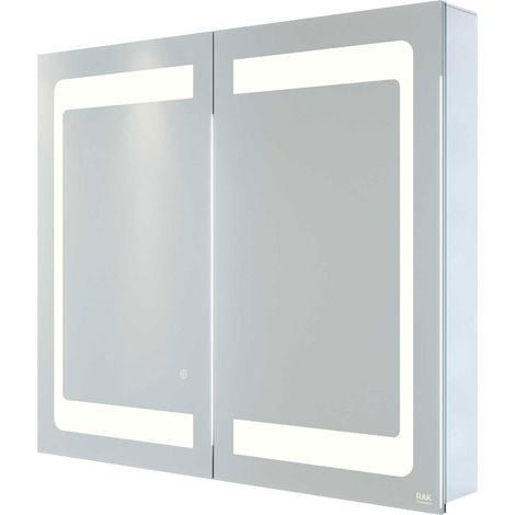 RAK Aphrodite 800mm x 700mm Recessable Illuminated LED Mirrored Cabinet with Demister and Shaver Socket - RAKAPH5003 (1/4)