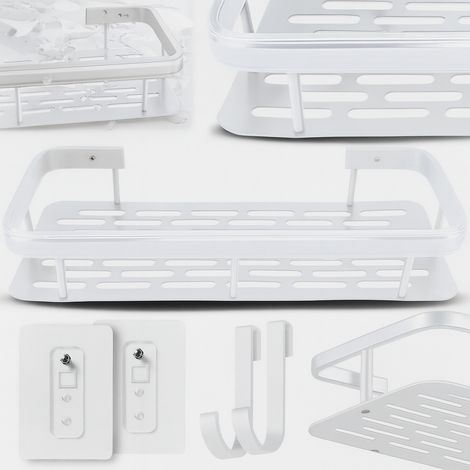 Étagère de salle de bain Heckermann blanche 30 cm (1/5)