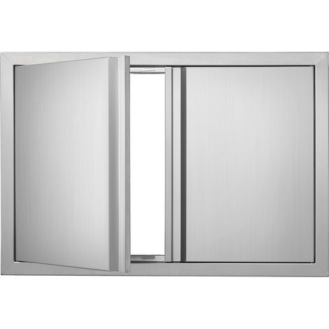 Porte d'Accès pour Barbecue, Double Porte de Cuisine Extérieure 710x482x45 mm, Porte Encastrée en Inox, avec Poignée Encastrée, pour Îlot de Barbecue, Station de Grillades, Placard Extérieure (1/5)