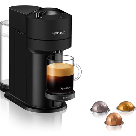 Krups Vertuo Next XN910N Nespresso, Macchina del caffé, 30 secondi di riscaldamento dell’acqua, Spegnimento Automatico, Connettività Bluetooth e Wi-Fi, Nera (1/5)