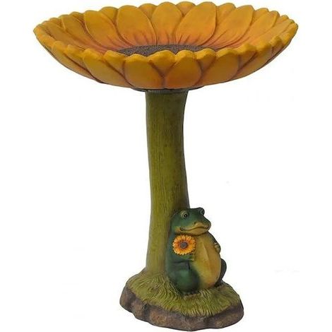 Vogelbrunnen aus Kunstharz im rustikalen Stil, 20 x 16,5 cm (1/5)