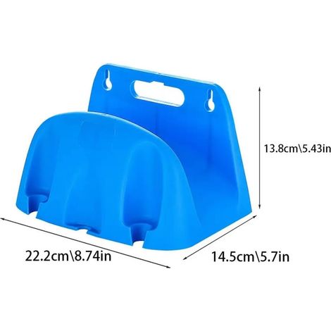 Support mural pour tuyau d'arrosage (1 pièce), support de tuyau en plastique, étagère de rangement, cadre d'enroulement du tuyau, chaise pliante et vélo (bleu) (1/3)