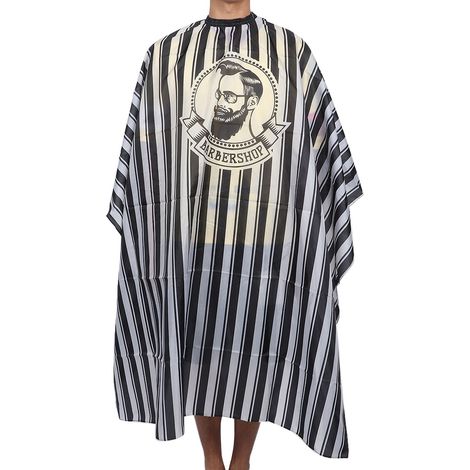 Tablier de coiffure professionnel, cape respirante pour salon de coiffure (noir) (1/5)