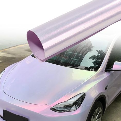 Film de protection pour voiture - Rose violet à paillettes avec effet caméléon - Film de wrapping brillant - Pour l'intérieur et l'extérieur - Avec canaux d'aération - Pour voiture, moto (1/5)