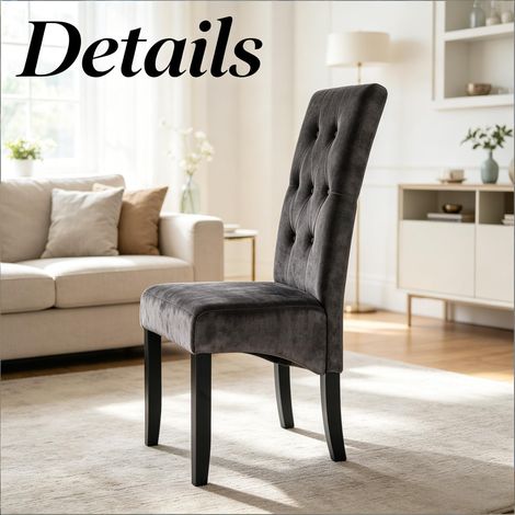 Fauteuils de réception ergonomiques, chaises de chambre à coucher à dossier surélevé, tabourets de cuisine, sièges de salle à manger, fauteuils de salon (lot de 2 unités) (1/5)
