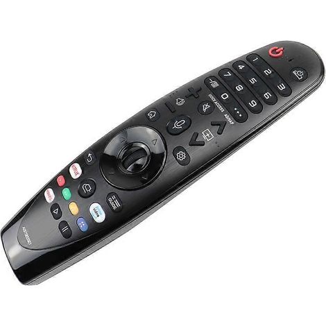 Télécommande Magic Remote compatible avec de nombreux modèles LG, touches d'accès rapide à Netflix et Prime Video.