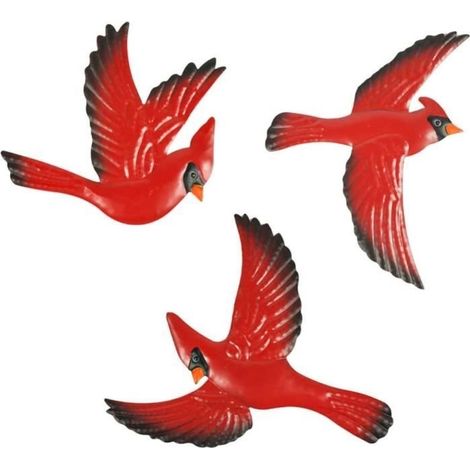 3Pcs Métal Mur Art Décoration Fer Oiseau Sculpture Murale Intérieur Extérieur Oranemnt (Style Aléatoire) (1/4)