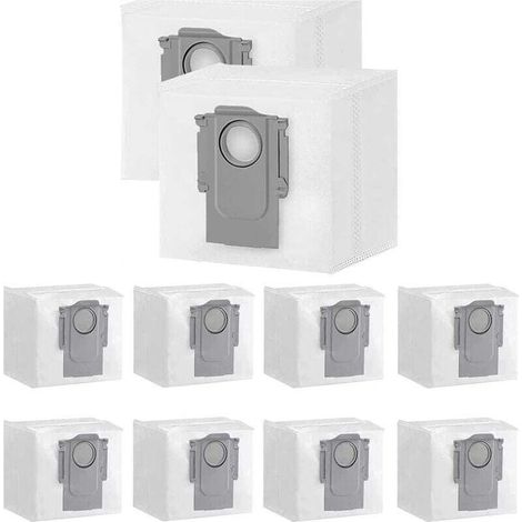 ALOVEZ Lot de 10 sacs à poussière pour Xiaomi Roborock S7 Max Ultra / S7 Pro Ultra / Q7+ / Q7 Max+ / Q5+ Station d\'aspiration robot aspirateur 3 l grande capacité Sac de rechange jetable,Filtre Bross (1/5)