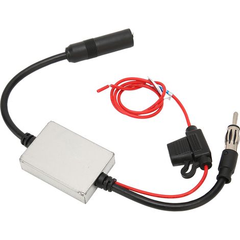 Antenne Auto FM Stabilisateur Signal avec Connecteur DIN 12V pour Camping-Car SUV Camion