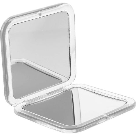 Miroir de poche pliable, compact, grossissement 7x, forme carrée, miroir de sac à main (1/2)
