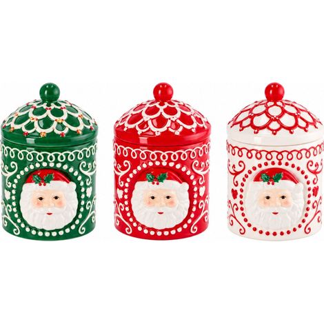 Ad Trend Barattolo Natalizio in Ceramica Assortito Ø12 cm 1 Pz – Contenitore Decorativo di Natale (1/2)