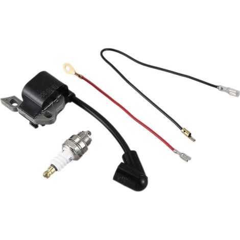 Bobine d'allumage, bougie et câbles pour tronçonneuse Stihl MS170/MS180 (1/4)