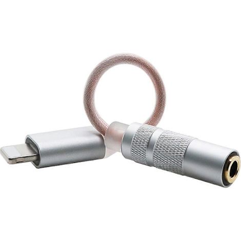 Câble adaptateur en cuivre monocristallin à trou rond de 3,5 mm pour appareils, conception à queue courte, convient aux téléphones et iPads iOS. (1/5)