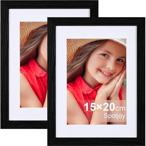 Spotjoy Bilderrahmen 15x20cm Fotorahmen 2er-Set Holzrahmen Schwarz (1/5)