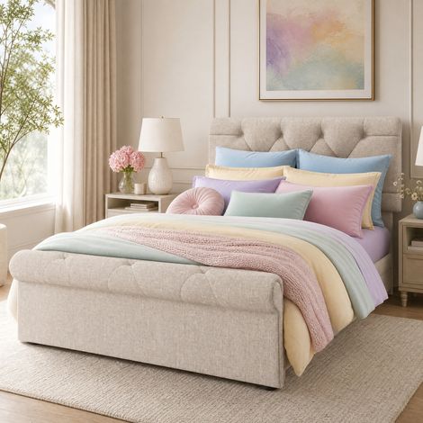 Letto 90x200 cm legno/metallo naturale, 2 cassetti, senza materasso – MEUBLIV (1/5)