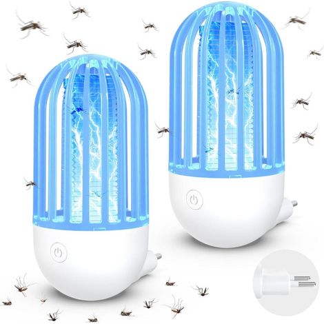 Elektrische Mückenlampe Fruchtfliegen Küche, Stecker 2er Pack, leise UV Falle Zuhause Büro (1/5)