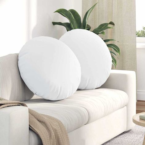 Sitzkissen 2 pcs Weiß Ø60 x 21 cm Stoff