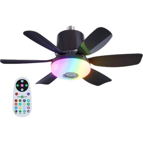 Ventilateur De Plafond Avec Lumière - Design Appliqué - LED Dimmable - Haut-Parleur Bluetooth Intégré - 3 Vitesses - Minuterie - Pour Chambre Et Salon - 1 Pièce (1/5)