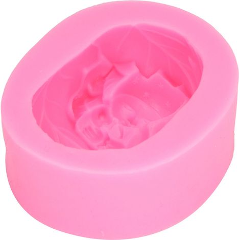 Niedliche rosa Silikon-Babyform, weich, bequem, langlebig, abwaschbar, dekorativ, praktisches Küchenutensil (1/5)