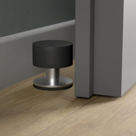 Set mit 2 robusten, wandmontierten Türstoppern aus Edelstahl inklusive 3M-Klebeband, Türstopper mit Gummiauflage und Isolierung (1/5)