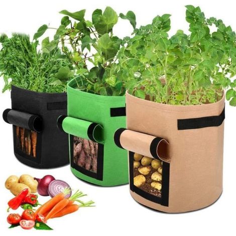 Sacs de Plantation de Jardin, 3 Pack 7 GallonsSac de Culture pour Pommes de Terre,Sacs de Plantation de légume (1/4)