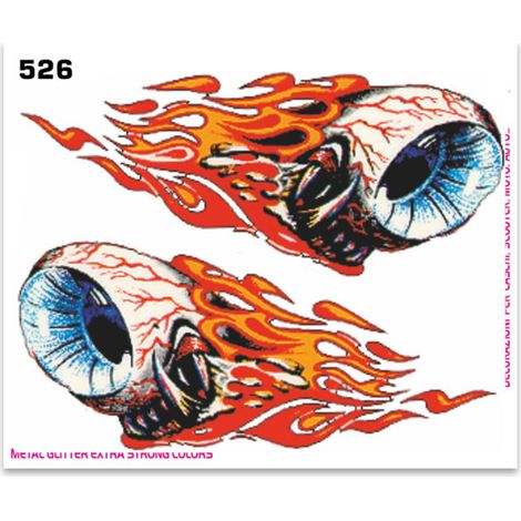Adesivi Sticker Occhi Infuocati, 10 x 12 cm (1/5)