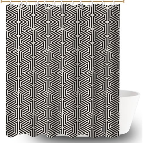 Rideau de douche tissu polyester 180x180 bordure lestée rideau étanche pour une déco unique (1/5)