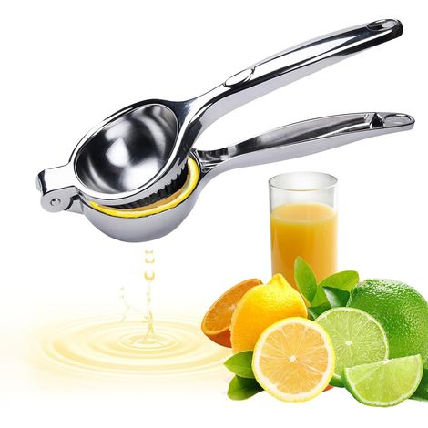Presse-citron manuelle en alliage de zinc de qualité supérieure, finition chromée polie, presse-agrumes, presse-citron à main, grand format, presse-citron en métal pour la cuisine, presse-citron vert (1/5)