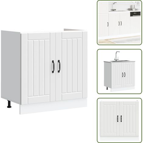 Meuble de base de lavabo Lucca blanc bois d'ingénierie - Meuble Bas Du Lavabo - Meubles Bas Du Lavabo - Meuble Bas De Cuisine - Meuble Bas Du Lavabo Pour Cuisine (1/5)
