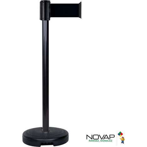 Poteau PVC Noir à sangle Noir 3m x 100mm sur socle 9kg à lester - 2800280