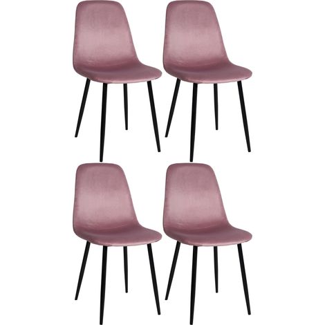 Set 4 chaises de restauration Napier Rosa, velours (1/5)