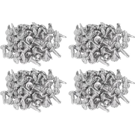 Vis M4,8x13 inox 304, tête ronde, autoperceuse, lot de 200 pièces, visserie à métaux, fixation robuste pour tôles et carrosserie. (1/5)