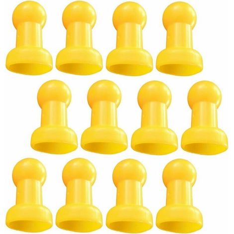 12 x Bouchons de Trampoline Capuchons de Poteau Accessoires de Trampoline 8x5cm Jaune - (1/4)
