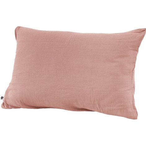 Taie d'oreiller en double gaze de coton – 50 x 70 cm – Rose pêche