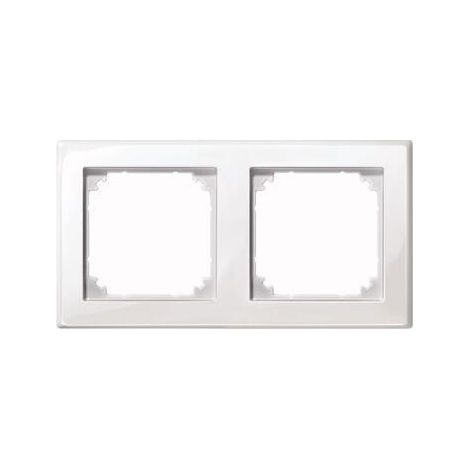 Placa de cubierta Merten 462219 2 gangas blanco polar 15,6x8,4 cm