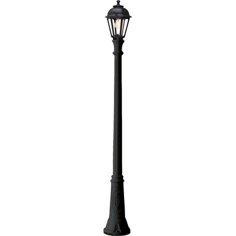 Lampada da Terra CHRIS Bollard 205cm in Policarbonato Nero, Attacco E27 IP44, Resistente Raggi UV, Ruggine e Corrosione - Rossini Group
