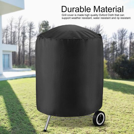 Housse imperméable pour barbecue, résistante à la pluie et à la poussière, noire. (1/5)