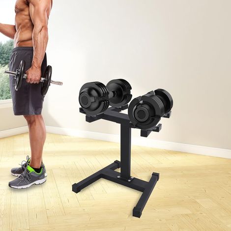 Porte - haltérophilie amovible en acier, porte - haltères pour la maison et la salle de sport Max. Capacité de charge 136 kg noir (1/5)