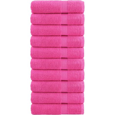 Serviettes de douche haut de gamme SOLUND, lot de 10, roses, 70 x 140 cm, 600 g/m²
