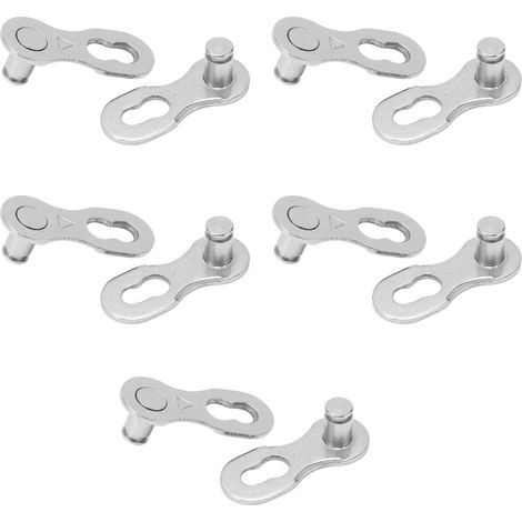 5 paires de maillons de chaîne de vélo en acier inoxydable à dégagement rapide, résistants à la corrosion et faciles à installer (6/7/8 vitesses). (1/5)