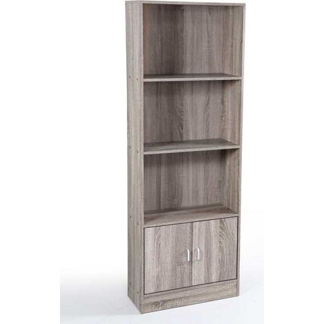 ERMES LIBRERIA IN LEGNO 60 X 24 X 170 CM COLORE OLMO CON 2 ANTE