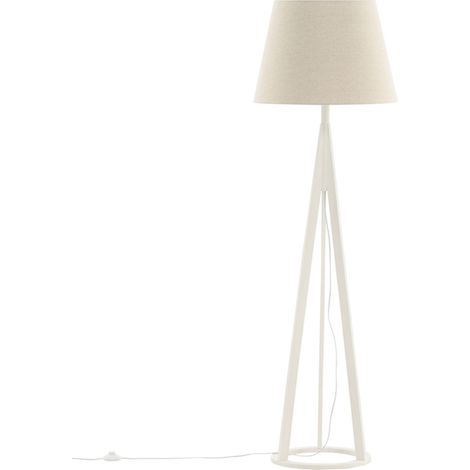 Lampadaire en Bois "Kona" 160cm Blanc