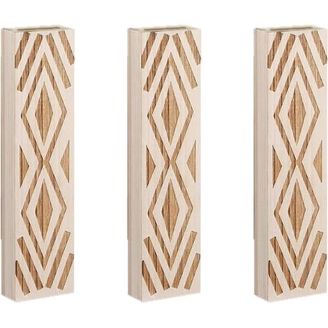 Lot de 3 vases muraux en bois, style rustique – pour fleurs séchées, déco bohème pour salle de bain, couloir et ferme-Blanc (1/5)