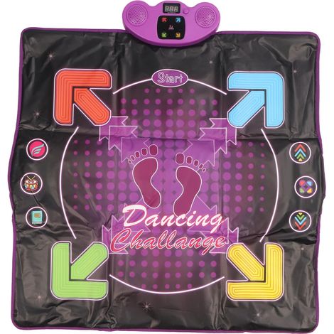 Tapis de danse sans fil Bluetooth AUX avec musique intégrée, 4 modes de jeu, jouet de danse électronique avec micro pour les enfants de 3 ans et plus (1/5)