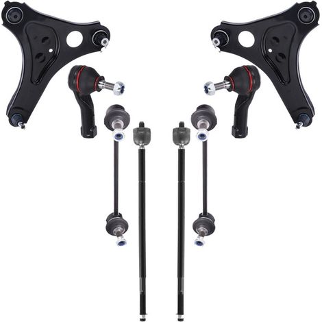KIT BRACCIO OSCILLANTE 8 PEZZI COMPATIBILE CON RENAULT TWINGO III (BCM, BCA) 0.9 TCe 9 / Kit Sospensione Completo OE/OEM / Bracci Oscillanti + Testine Sterzo / Sostituzione Diretta OEM