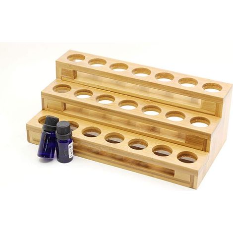 Aufbewahrungsregal für ätherische Öle, 3 Etagen für 30-ml-Fläschchen, Bambusholz