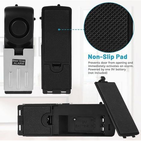 Cale Porte Alarme - 120 Db - Détecteur Ouverture Porte - 3 Niveaux Sensibilité - Pour Porte Intérieure Extérieure - Lot De 4 (1/5)