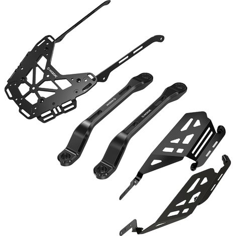 Support de bagages de moto, construction en aluminium, compatible avec Yamaha Tenere 700, Argent (1/2)